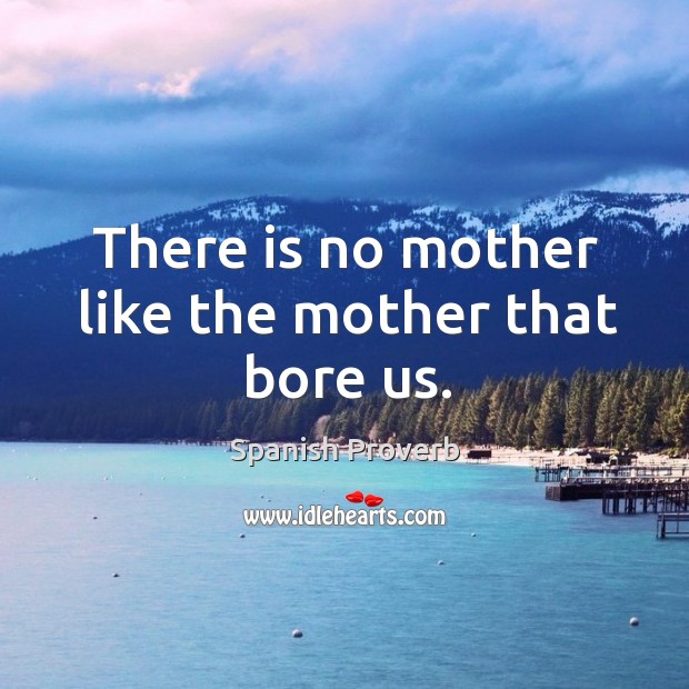 There is no mother like the mother that bore us. Spanish Proverbs Image
