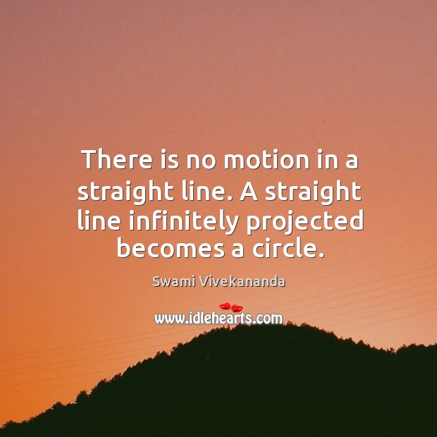 There is no motion in a straight line. A straight line infinitely Image