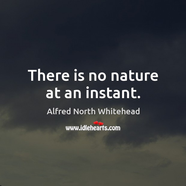 There is no nature at an instant. Image
