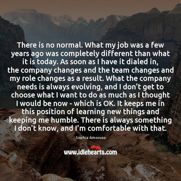 There is no normal. What my job was a few years ago Sophia Amoruso Picture Quote
