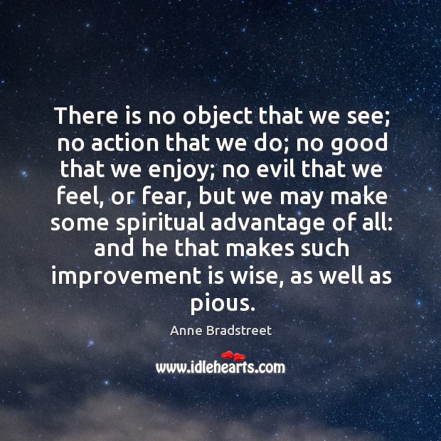 There is no object that we see; no action that we do; no good that we enjoy; Wise Quotes Image