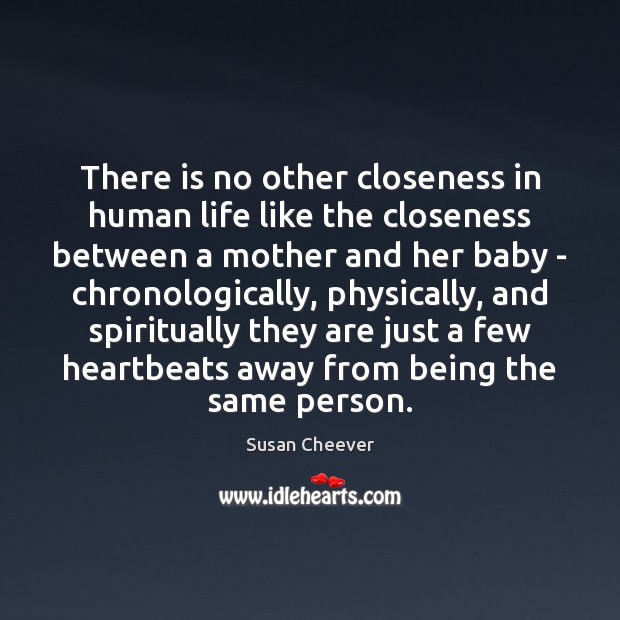 There is no other closeness in human life like the closeness between Susan Cheever Picture Quote