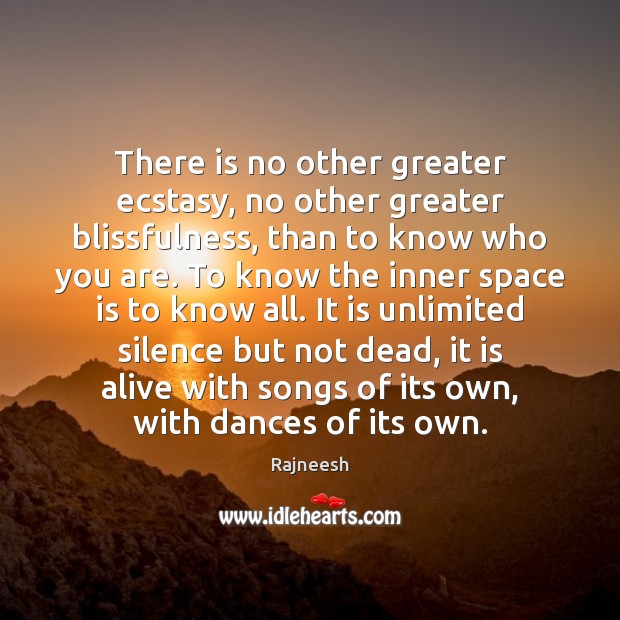 There is no other greater ecstasy, no other greater blissfulness, than to Space Quotes Image