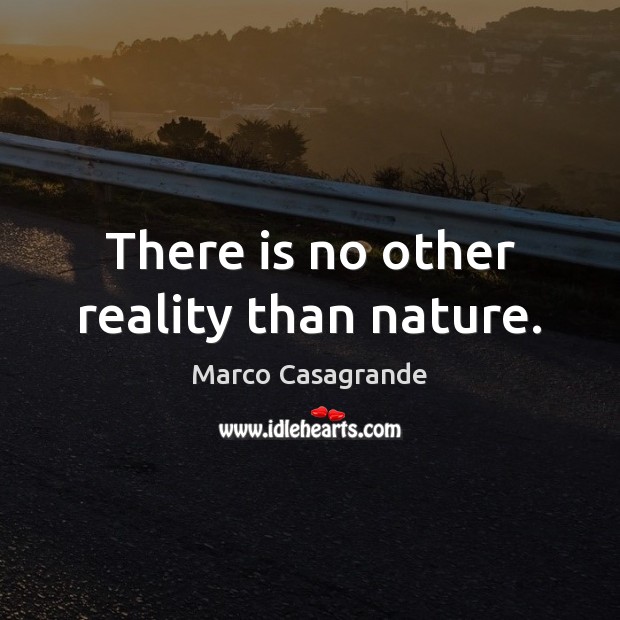 There is no other reality than nature. Marco Casagrande Picture Quote