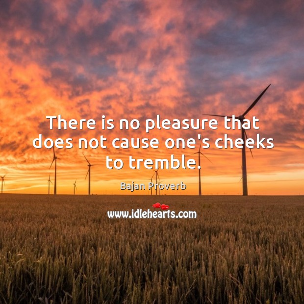 There is no pleasure that does not cause one’s cheeks to tremble. Bajan Proverbs Image