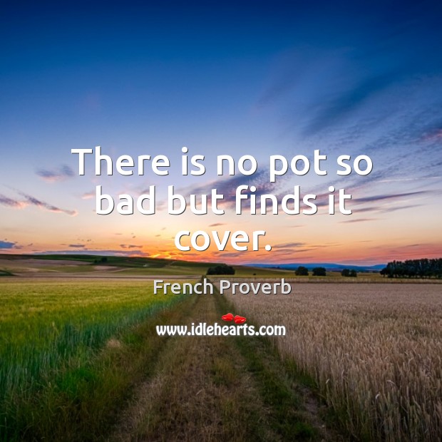 There is no pot so bad but finds it cover. Image