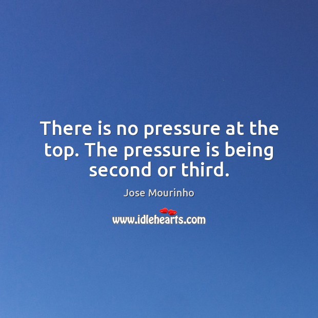 There is no pressure at the top. The pressure is being second or third. Image
