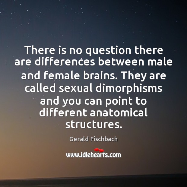 There is no question there are differences between male and female brains. Gerald Fischbach Picture Quote