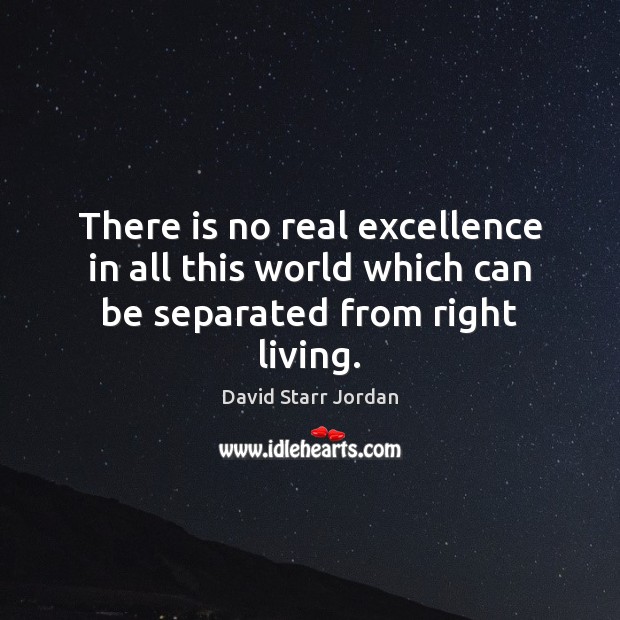 There is no real excellence in all this world which can be separated from right living. Image
