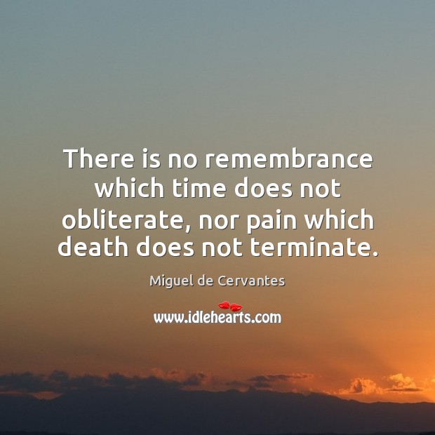 There is no remembrance which time does not obliterate, nor pain which Image