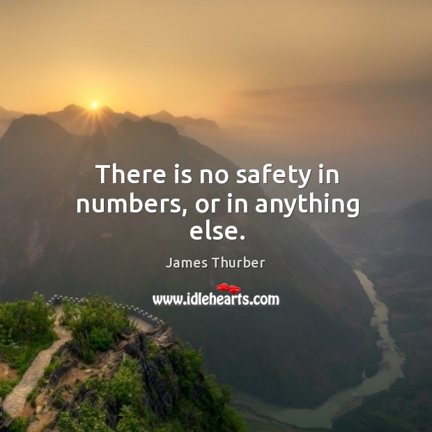 There is no safety in numbers, or in anything else. James Thurber Picture Quote