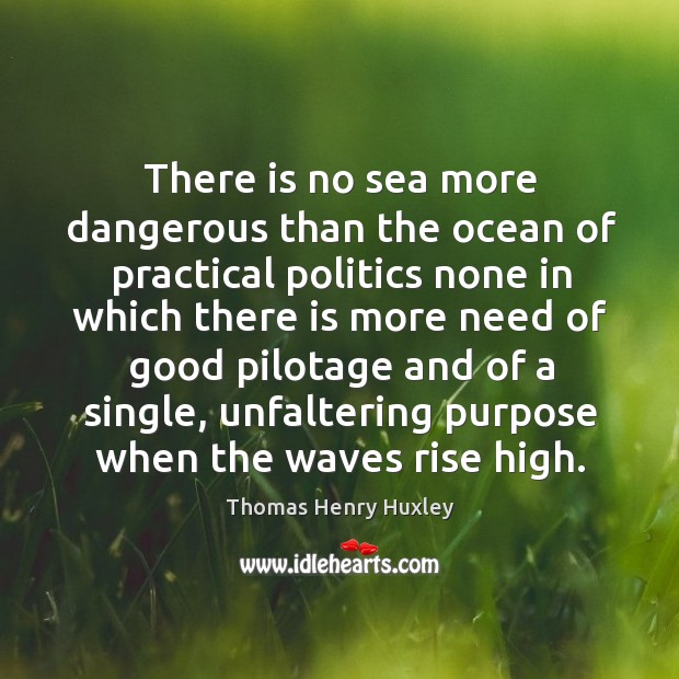 There is no sea more dangerous than the ocean of practical politics none in which there Image