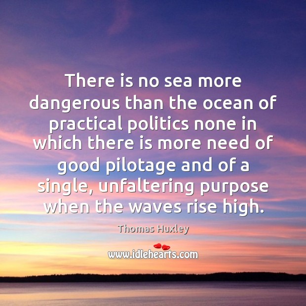 There is no sea more dangerous than the ocean of practical politics Image