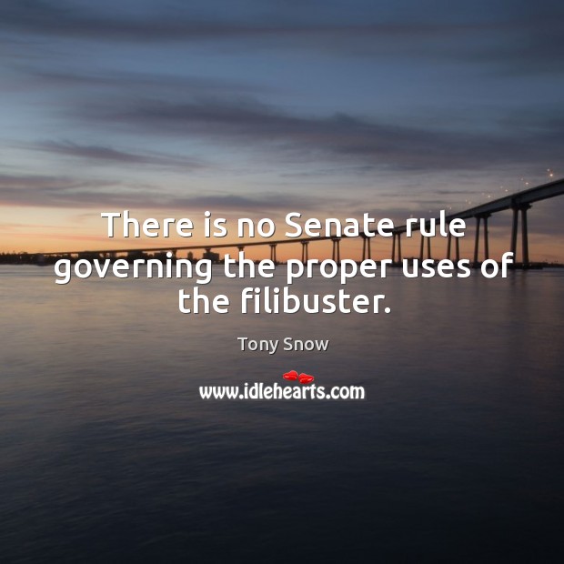 There is no senate rule governing the proper uses of the filibuster. Image