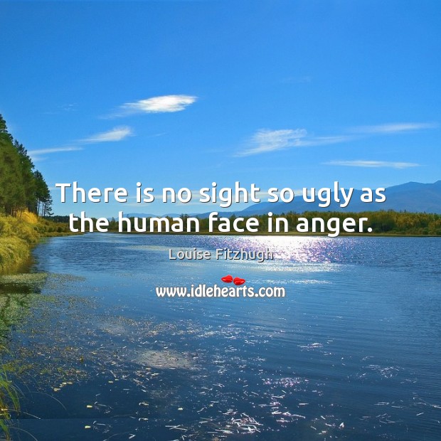 There is no sight so ugly as the human face in anger. Image