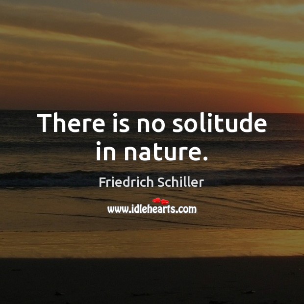 There is no solitude in nature. Friedrich Schiller Picture Quote