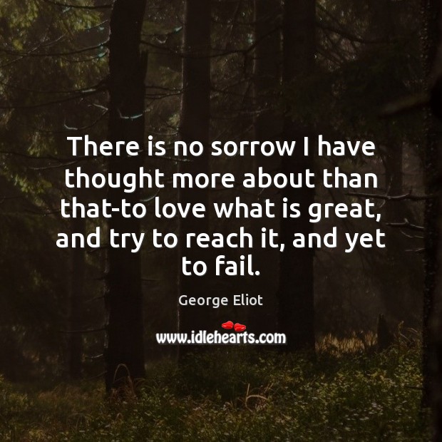 There is no sorrow I have thought more about than that-to love George Eliot Picture Quote