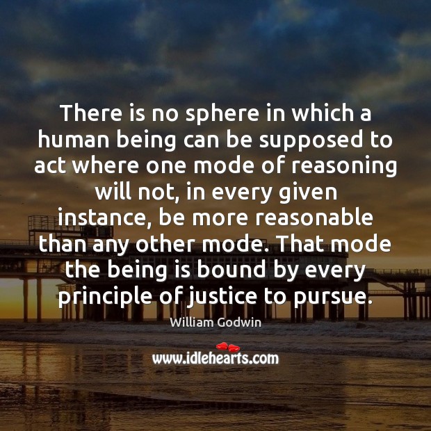 There is no sphere in which a human being can be supposed William Godwin Picture Quote