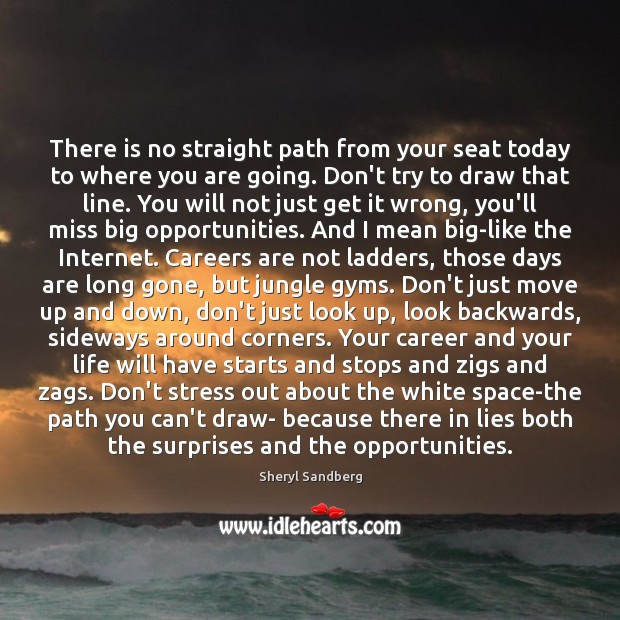 There is no straight path from your seat today to where you 