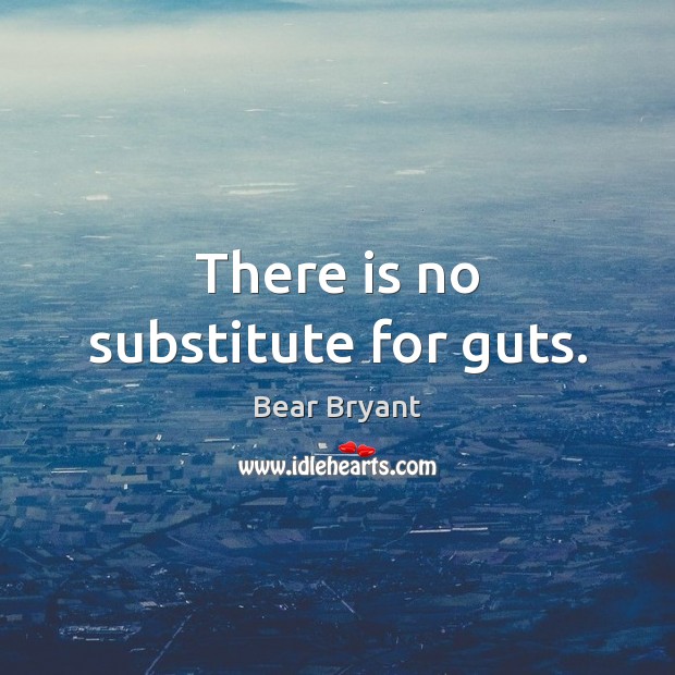 There is no substitute for guts. Bear Bryant Picture Quote