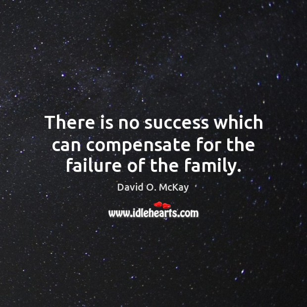 There is no success which can compensate for the failure of the family. David O. McKay Picture Quote