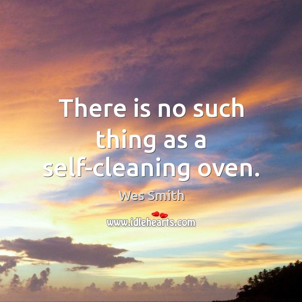 There is no such thing as a self-cleaning oven. Wes Smith Picture Quote