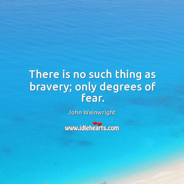 There is no such thing as bravery; only degrees of fear. Image