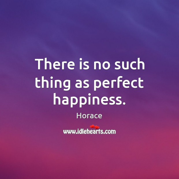 There is no such thing as perfect happiness. Horace Picture Quote