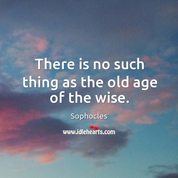 There is no such thing as the old age of the wise. Image