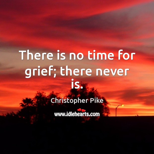 There is no time for grief; there never is. Christopher Pike Picture Quote