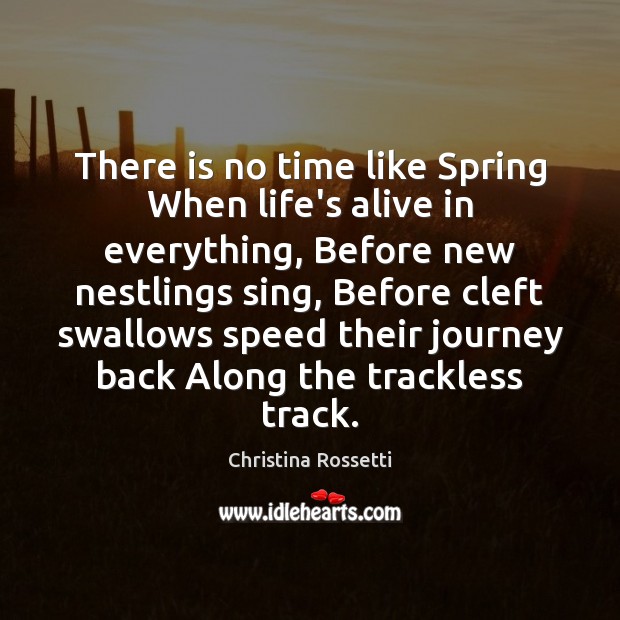 There is no time like Spring When life’s alive in everything, Before Christina Rossetti Picture Quote