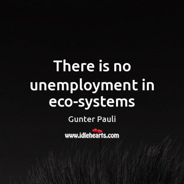 There is no unemployment in eco-systems Gunter Pauli Picture Quote
