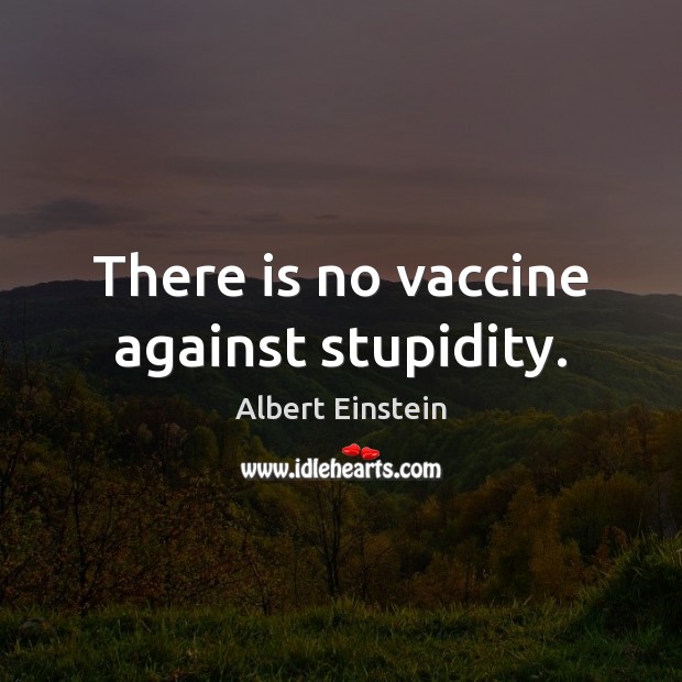 There is no vaccine against stupidity. Image