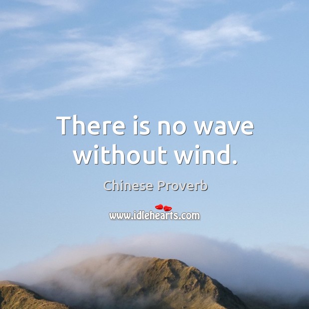 There is no wave without wind. Chinese Proverbs Image