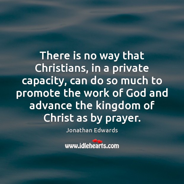 There is no way that Christians, in a private capacity, can do Jonathan Edwards Picture Quote