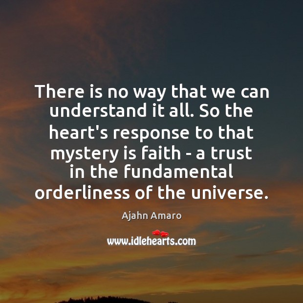 There is no way that we can understand it all. So the Ajahn Amaro Picture Quote