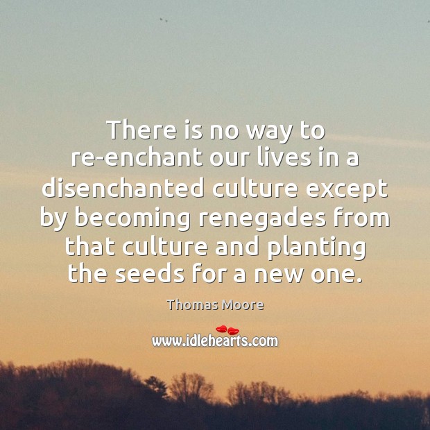 There is no way to re-enchant our lives in a disenchanted culture Thomas Moore Picture Quote