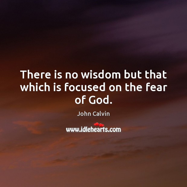 There is no wisdom but that which is focused on the fear of God. John Calvin Picture Quote