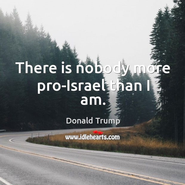 There is nobody more pro-Israel than I am. Donald Trump Picture Quote