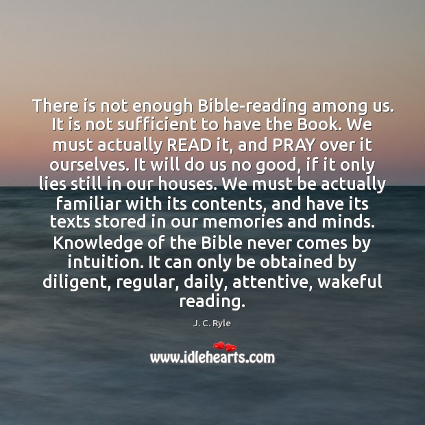 There is not enough Bible-reading among us. It is not sufficient to J. C. Ryle Picture Quote