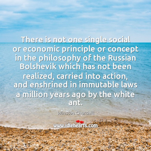 There is not one single social or economic principle or concept in Winston Churchill Picture Quote