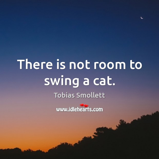 There is not room to swing a cat. Tobias Smollett Picture Quote