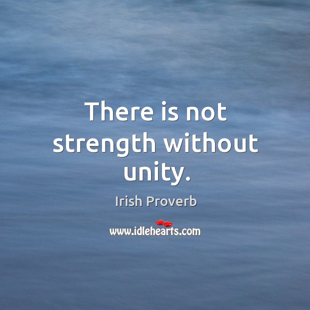 There is not strength without unity. Irish Proverbs Image