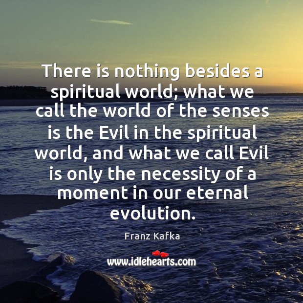 There is nothing besides a spiritual world; Franz Kafka Picture Quote