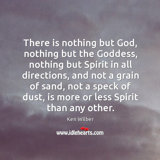 There is nothing but God, nothing but the Goddess, nothing but Spirit Ken Wilber Picture Quote