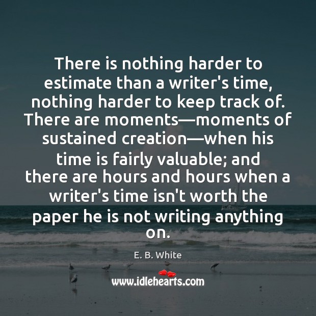 There is nothing harder to estimate than a writer’s time, nothing harder Image