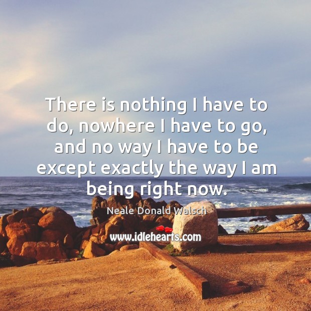 There is nothing I have to do, nowhere I have to go, Neale Donald Walsch Picture Quote
