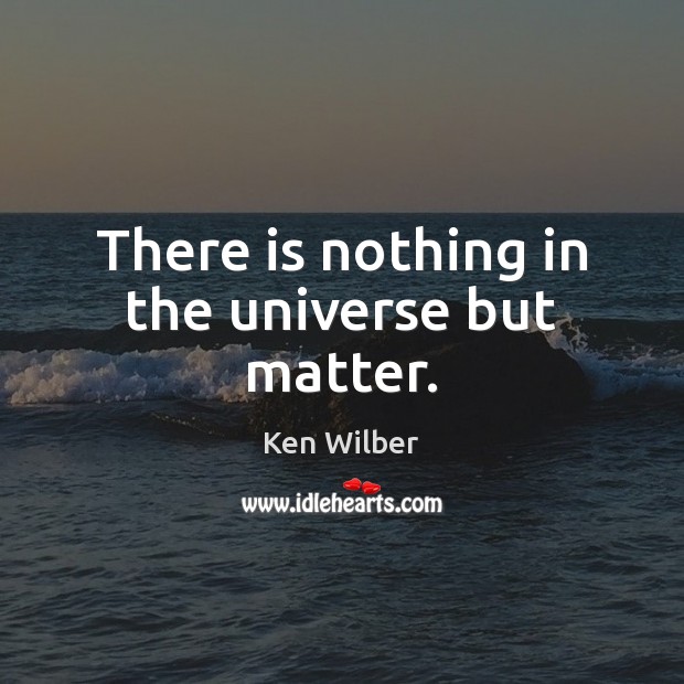 There is nothing in the universe but matter. Ken Wilber Picture Quote