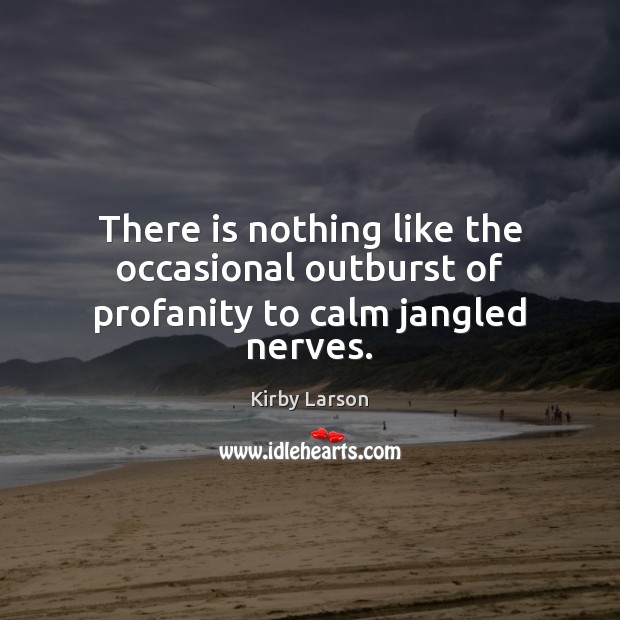 There is nothing like the occasional outburst of profanity to calm jangled nerves. Kirby Larson Picture Quote