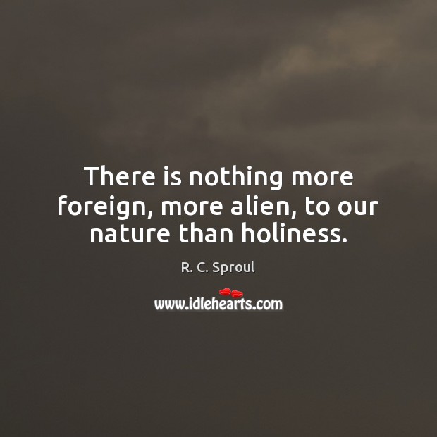There is nothing more foreign, more alien, to our nature than holiness. Image
